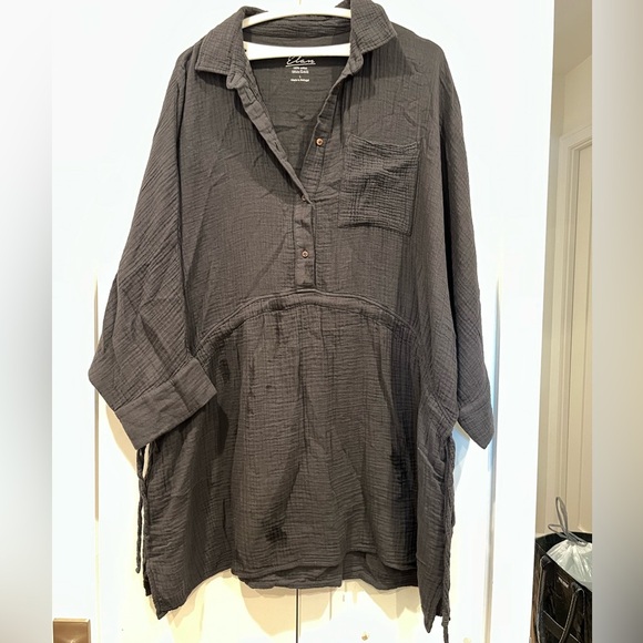 Elan tunic shirt long sleeve collared button up - Picture 7 of 7